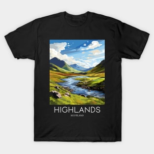 A Pop Art Travel Print of the Highlands - Scotland T-Shirt